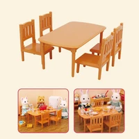 Forest Family Bedroom Furniture Set Rabbit Animal Miniature Dollhouse Beds 1:12 Furniture For Dolls Pretend Play Toys Girls Gift 2