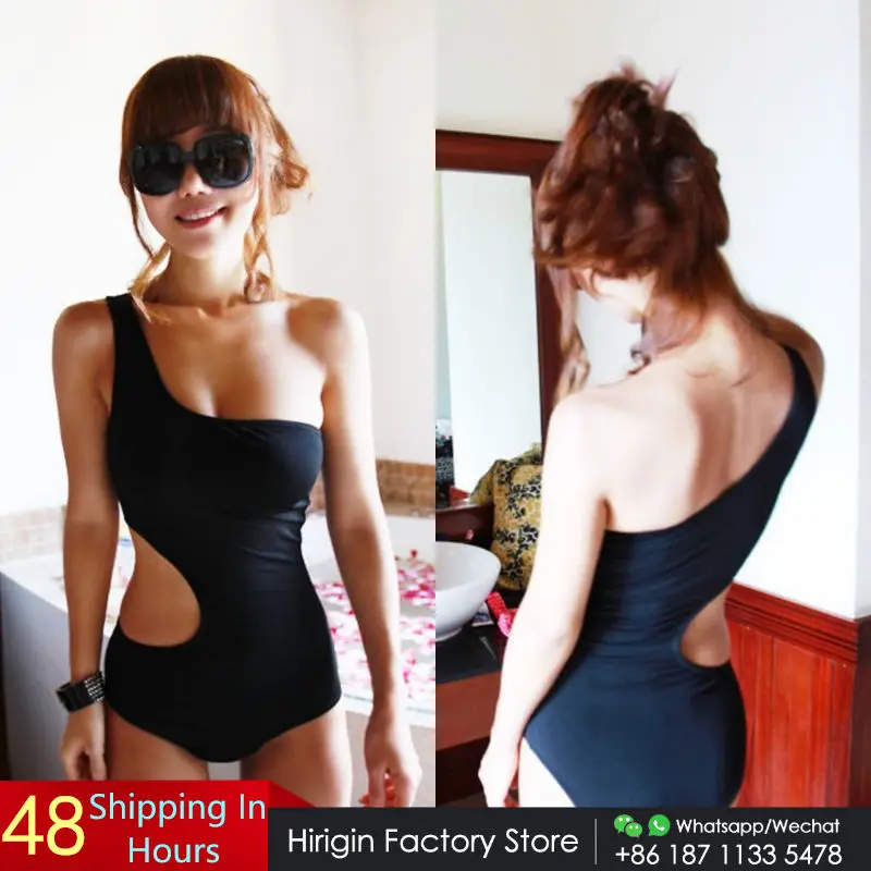 2017 пикантные женские одно плечо цельное платье костюмы Плавание костюм с