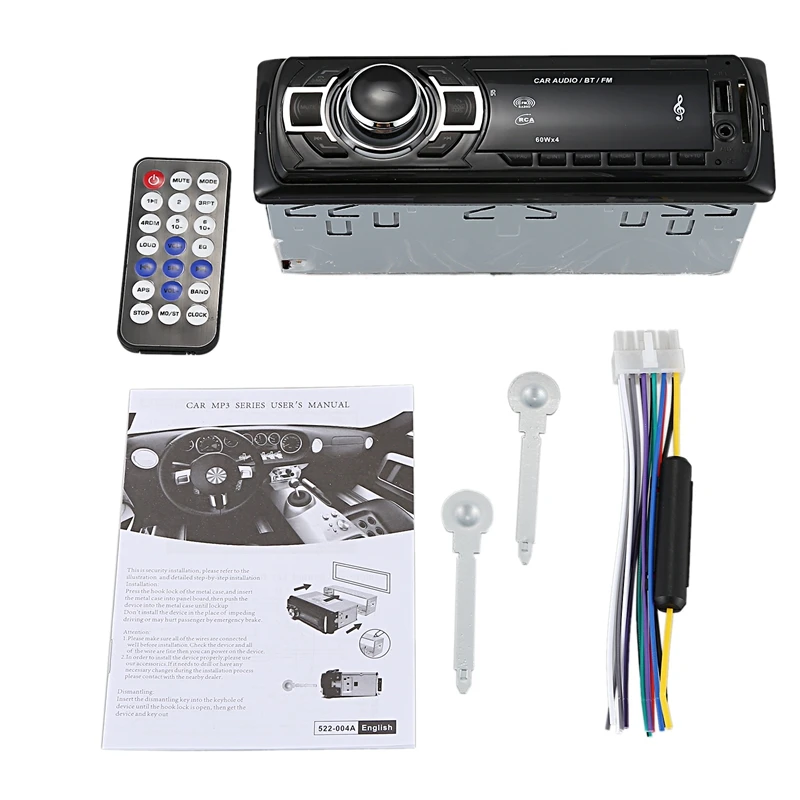 Автомобильный Dvd Sd кард-ридер Usb Автомобильный MP3-плеер с панель Bluetooth fm-тюнер Aux в пульте дистанционного управления 1Din Автомагнитола 522