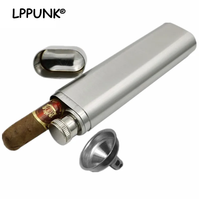 Mini 2oz Creative Vodka Flagon With Whisky Bottle Funnel Portable 304 Stainless steel Alcohol Liquor Hip Flask Cigar Tube | Дом и сад
