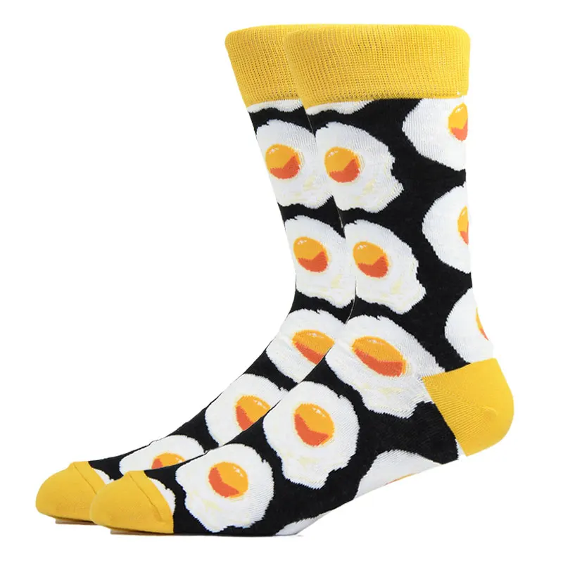 Burger Pizza Sushi Males Socks Fashion Cute Series Korean Harajuku Cartoon Funny Women Happy Cotton Cool Middle Tube Socks