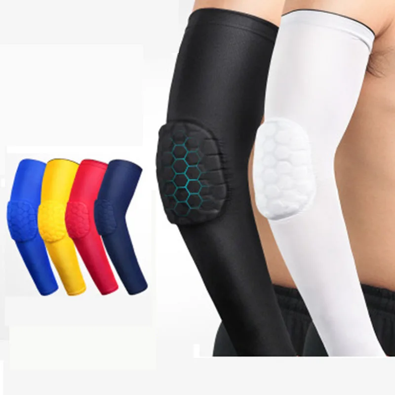 

1PCS Arm sleeve honeycomb foam pad crashproof antislip basketball pads armband sport elbow support brace protector