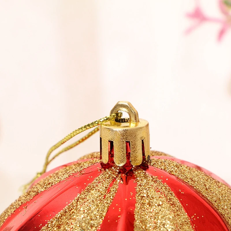1 Set Christmas Tree Decor High Qulity White Gold Ball Ornament Bauble Party Hanging Ball for Home Christmas Decorations