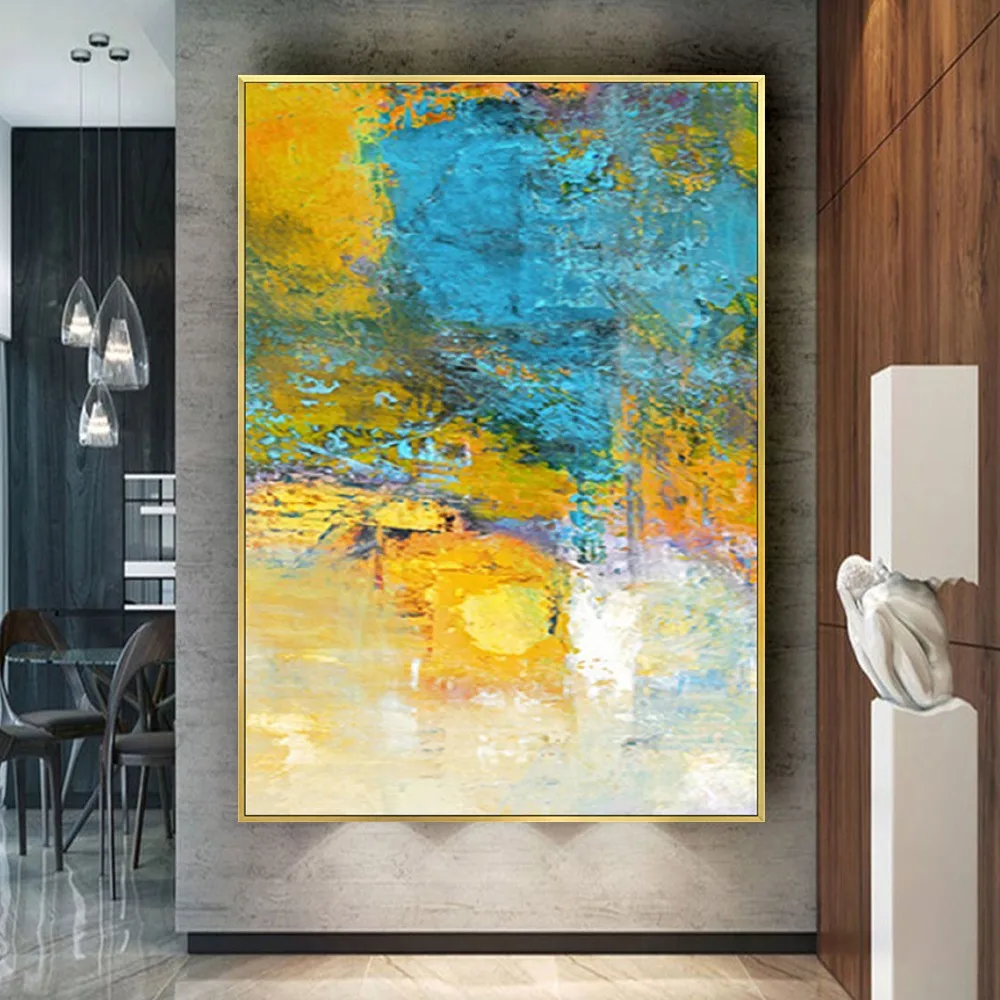 

Modern Abstract Home Decor Art 100% Handmade Oil Paintings Golden Texture Canvas Poster Fashion Salon Mural Porch For Room Deco