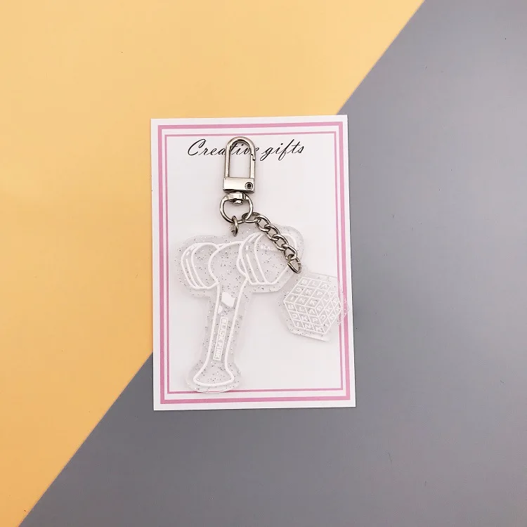 KPOP брелок черный розовый EXO GOT7 TWICE SEVENTEEN TXT брелки блестящие акриловые брелки аксессуары ювелирные изделия подарок для женщин фанатов - Цвет: BLACKPINK