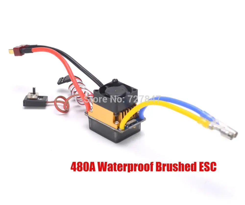 

NEW 480A Waterproof Brushed ESC Speed Controller with 5V/3A BEC for 1/10 RC Crawler SCX10 D90 Traxxas Tamiya HSP RC Car