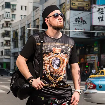 

GONTHWID Fat T-shirt Man Like Print Loose Fat Guy Increase Short-sleeved T-shirt Men's Wholesale