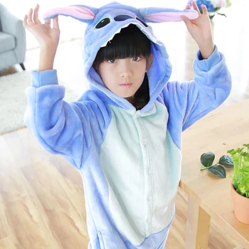 

Girl Boy Stitch Panda Pajama Kids jumpsuit Sleepwear Children Animal Flannel Licorne Onesies Baby Pegasus Cosplay Warm Sleepwear