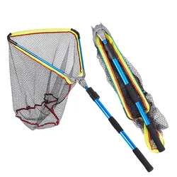 Fishing Net Blue Large Triangle Aluminum Alloy Portable Fast Folding Dip Net Fishing Tool
