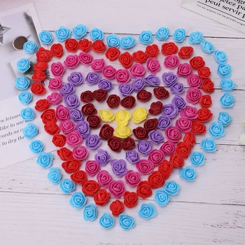 

500pcs 2.5cm PE Mini Artificial Flowers for Home Wedding Decor Accessories Fake Foma Scrapbooking Bubble Bears Decorative Flower