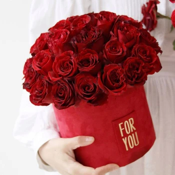 

Solid Round Box Packaging Flower Bouquet Box for Mother's Day Package Gifts Boxes Decor Florist Hold Bucket