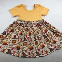 Модное платье для девочек на Хэллоуин; летняя эксклюзивная одежда с короткими рукавами для детей