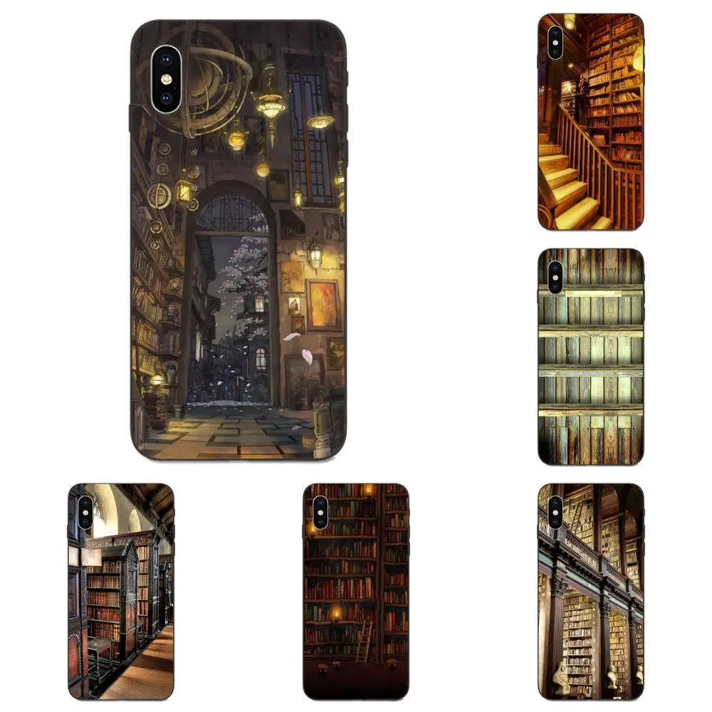 Для Apple iPhone 11 X XS Max XR Pro 4 4S 5 5S SE 6 6S 7 8 Plus ТПУ протектор книжная библиотека кожа