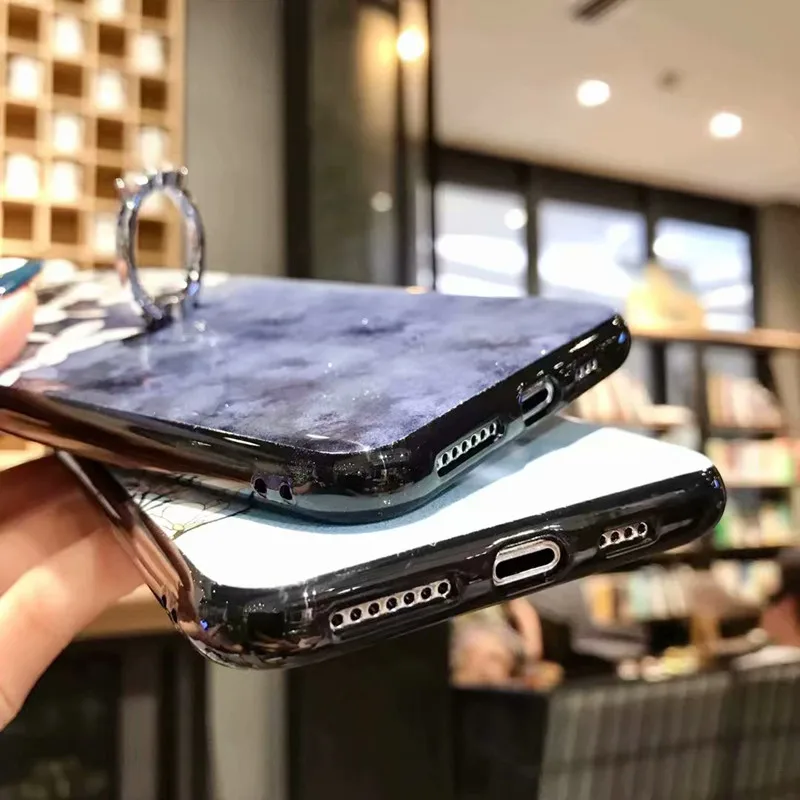 Блестящий Мягкий чехол из ТПУ для OPPO Reno 2 Reno 2 Z Reno 2 F Reno Z Flower задняя крышка с кольцом на палец чехол для телефона KONSMART