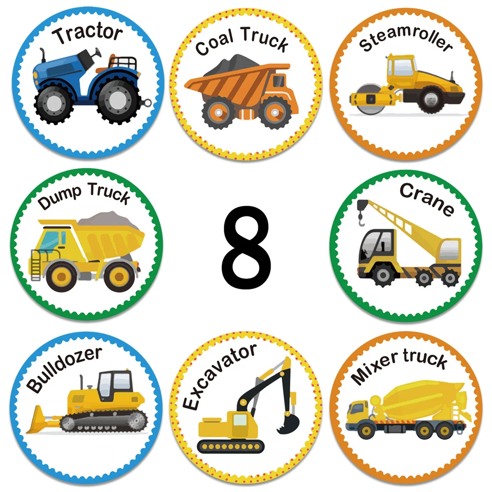 50–500 Stück Belohnungsaufkleber für Kinder, Schulbus, Auto, 8 Designs, Geburtstagsfeier, Autoaufkleber für Studenten, Kinder, LKW, Spielzeugdekoration – Detail 7