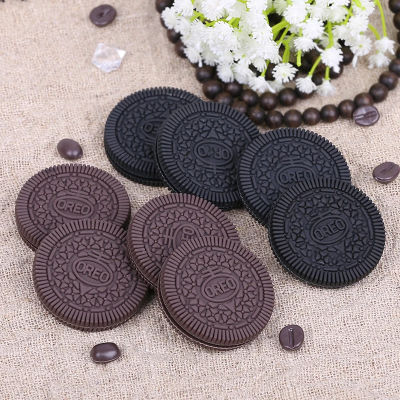 Artificial Chocolate Sandwich Pastry Biscuit Model, Fake Snacks, Artificial Decorations, Foods Pu, 6Pcs, Lot
