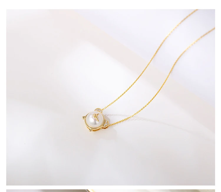 Chic& Charms 9K& 14K Настоящее розовое золото натуральный жемчуг ожерелье с бриллиантами дизайн женские ювелирные изделия