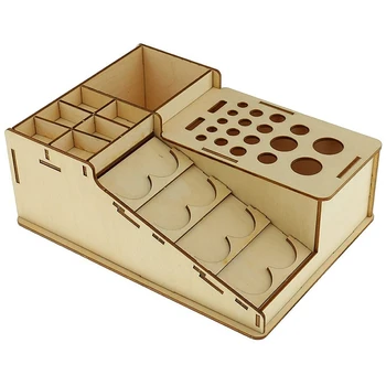 

Wooden Paint Bottles Rack Model Organizer Epoxy Tools Storage Box Holder Case Color Paint Ink Brush Stand Rack