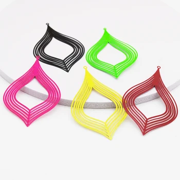 

20pcs/lot Fashion Unique Hollow Computer Slice Charm Copper Metal Geometric Shape Drop Earring Making Pendants 59*35mm