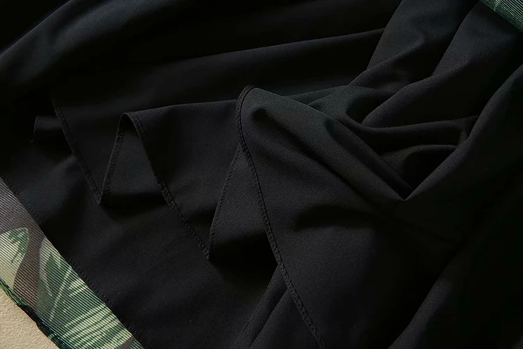 VERDEJULIAY, модное подиумное зеленое платье, женское, лето, весна, с принтом листьев, миди, тонкое, винтажное, элегантное платье