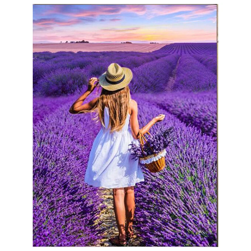Lavender 5D DIY Diamond Embroidery Painting Cross Stitch Home Wall Decor Craft