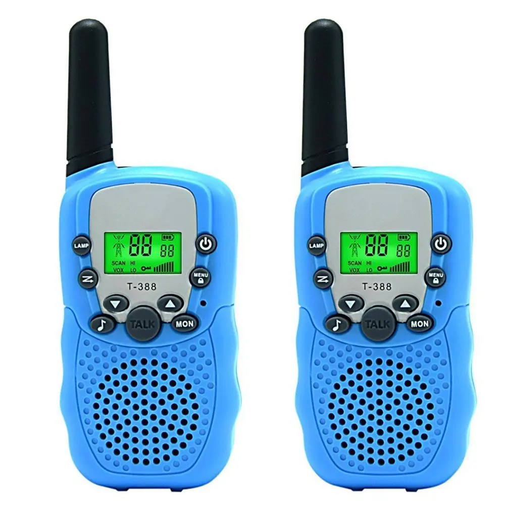 2pcs Mini Toy Walkie Talkie Kids Radio Retevis T388 Kids Parents Gaming Interphone Portable Two Way Radio Talking Toys Outdoor - Цвет: Синий