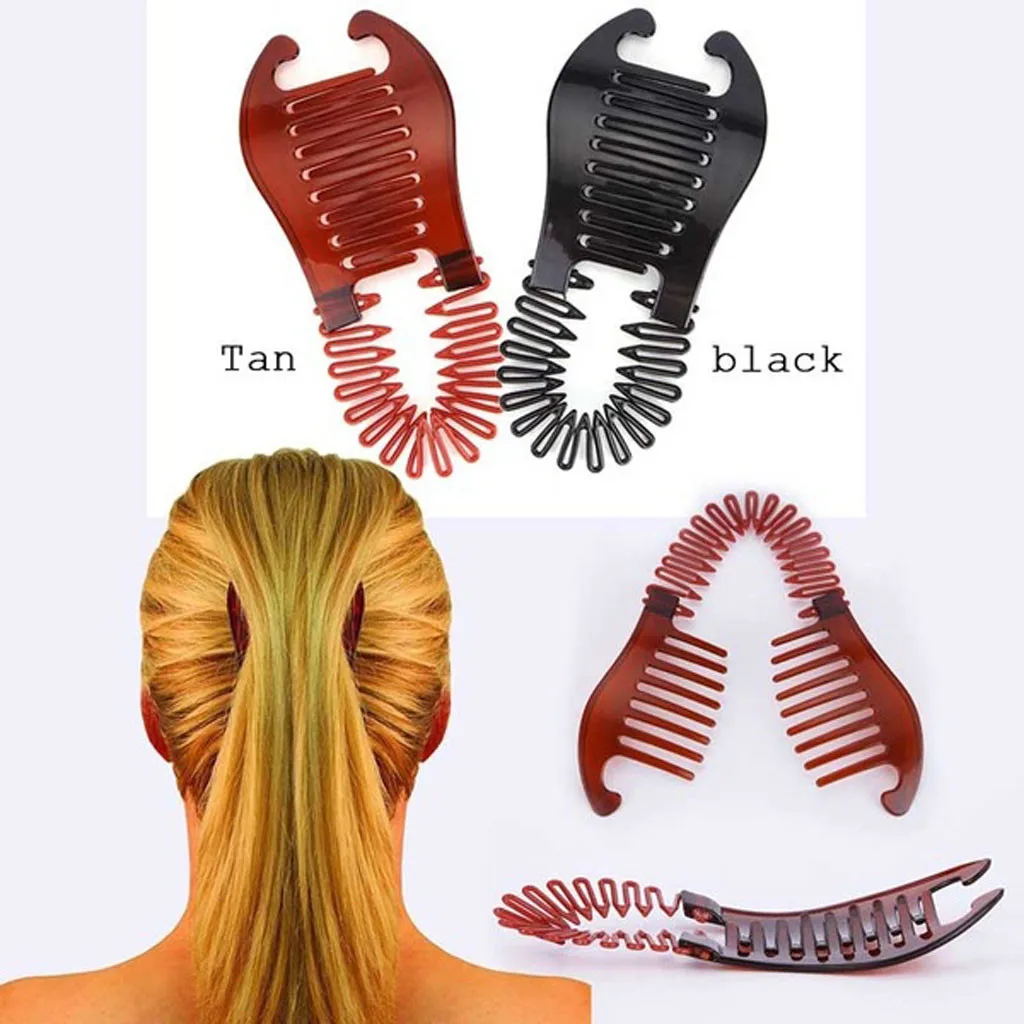 Elastics Hair Braider Soft Bendable Woman Girls Hair Comb Holding Tool Ponytail Rubber Bands Hair Accessories#YJ2