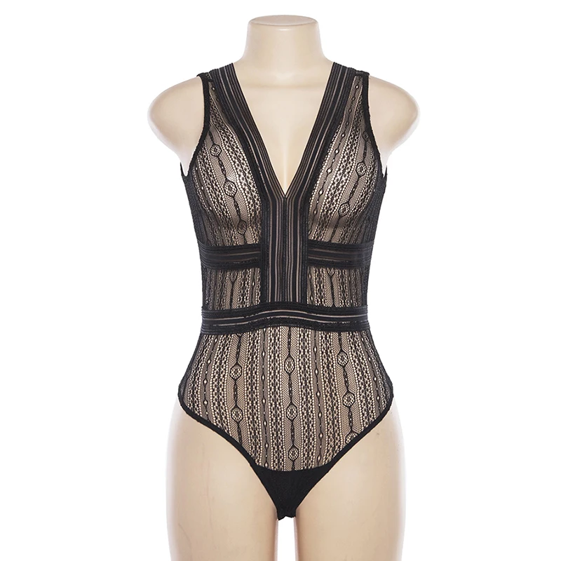 Bodysuits Summer Sexy Bandage Bodycon Rompers Deep V Backless Jumpsuits Black White Sleeveless Playsuits 2019 New Arrivals (10)