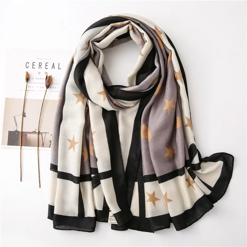 

Scarf Women Stirpe Stars Wraps Accessory Summer Spring Long Breathable Gift For Lady