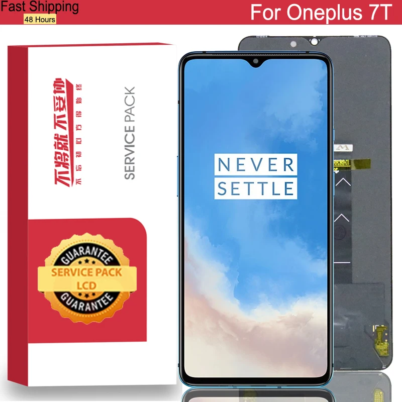 100% Оригинальный 6 55 'ɺmoled LCD с рамкой для Oneplus 7T дисплей кодирующий