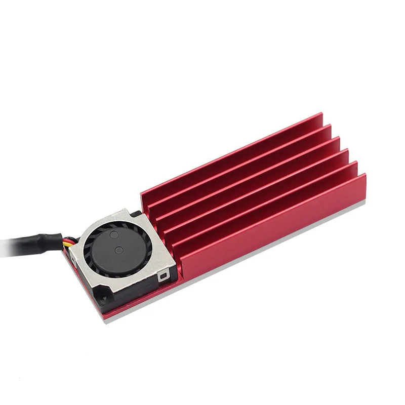 Красный Qиндийский вентилятор NVME NGFF M.2 радиатор 2280 SSD металлический лист теплопроводность Кремниевая пластина Вентилятор охлаждения Радиатор - Цвет: Красный