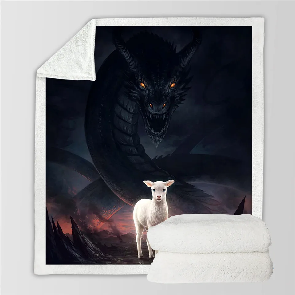 Lamb and Dragon План спасения от JoJoesArt постельное одеяло планета шерпа одеяло галактика Туманность Мягкие плюшевые покрывала космическое пространство пользовательское одеяло - Цвет: Lamb and Dragon