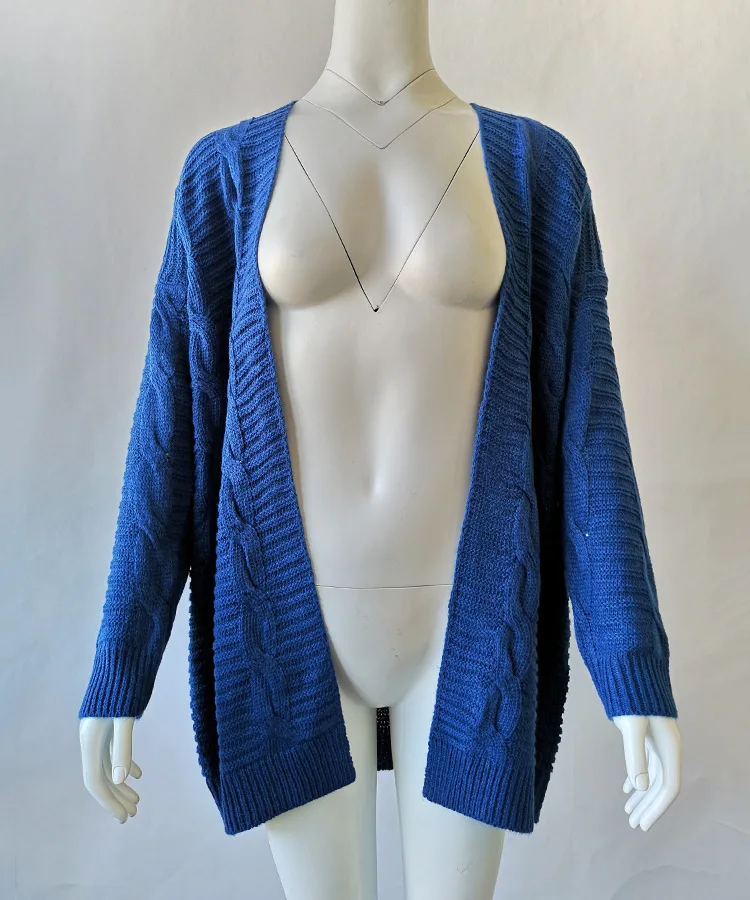Кардиган с открытым передом, свитера, зимний женский свитер, вязаный свитер с длинным рукавом, вязаная одежда для девочек, повседневная верхняя одежда, Женский Топ