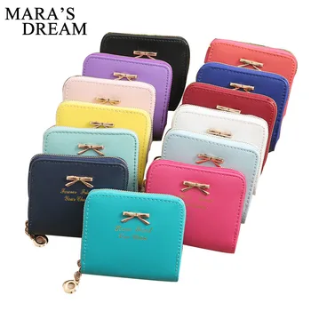 

2020 NEW Korean Fashion Women's Coin Purse Simple Bow Coin Purse Zipper Small Purse Short Coin Purse Card Holder