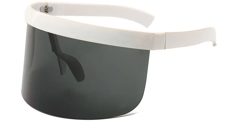 Неэкранные негабаритные солнцезащитные очки, зеркальные, Форма Маски, щит, стиль для мужчин и женщин, ветрозащитные, один большой объектив, солнцезащитные очки - Цвет линз: C18