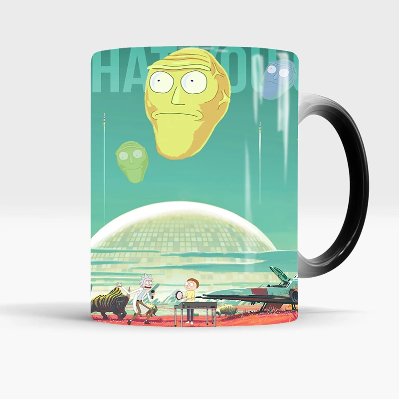 

2020 New 350ml Cartoon Rick and Morty Color Changing Mugs Milk Coffee Ceramic Cups Best Gift for Family Children Kids Friends