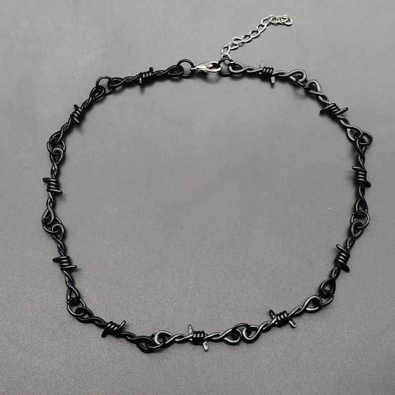 Collana Girocollo Unisex In Acciaio Con Filo Spinato - Stile Punk E Gotico, Catena Con Piccole Spine, Gioiello Alternativo E Resistente