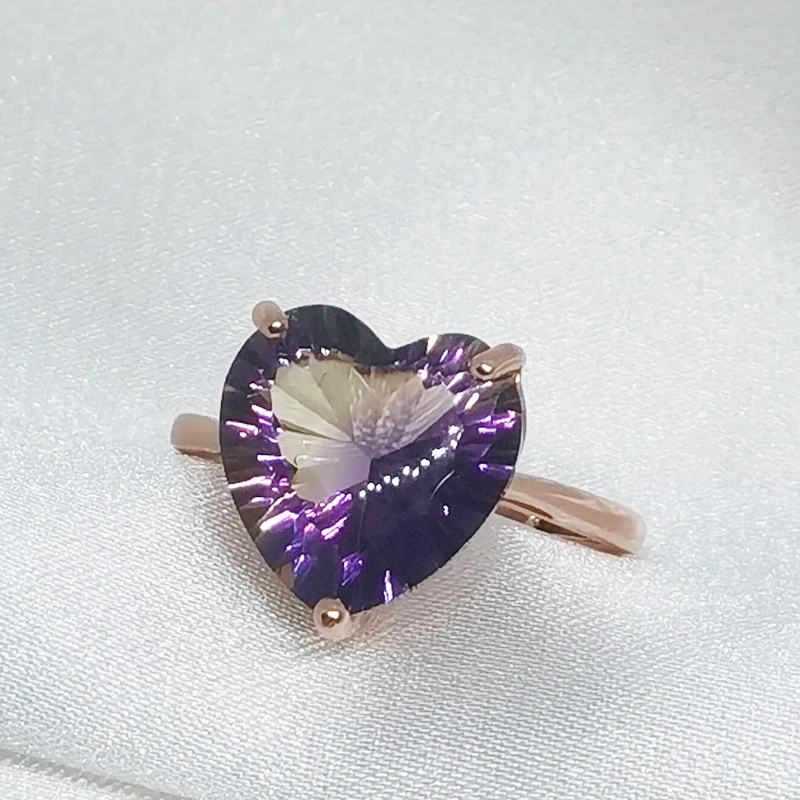 Женское кольцо с натуральным любовным сердцем MeiBaPJ модное из серебра 925 пробы