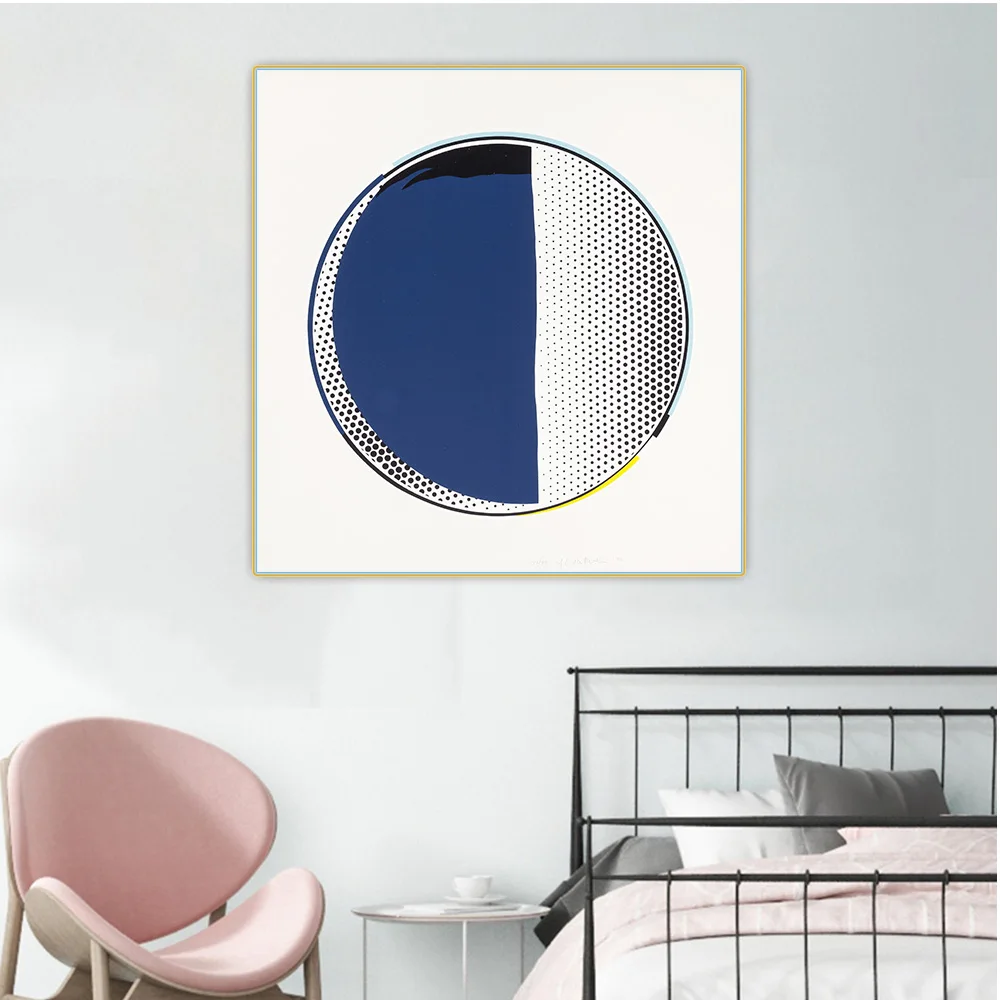 Citon Roy Lichtenstein 》 Зеркальная печать Поп Арт картина маслом на холсте художественный