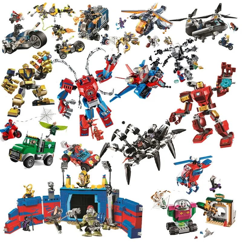 

2020 New Super Hero Endgame Ultimate Quinjet Building Blocks Brick Energy Stones Gloves With Figures Toys Ironman Kids Gift