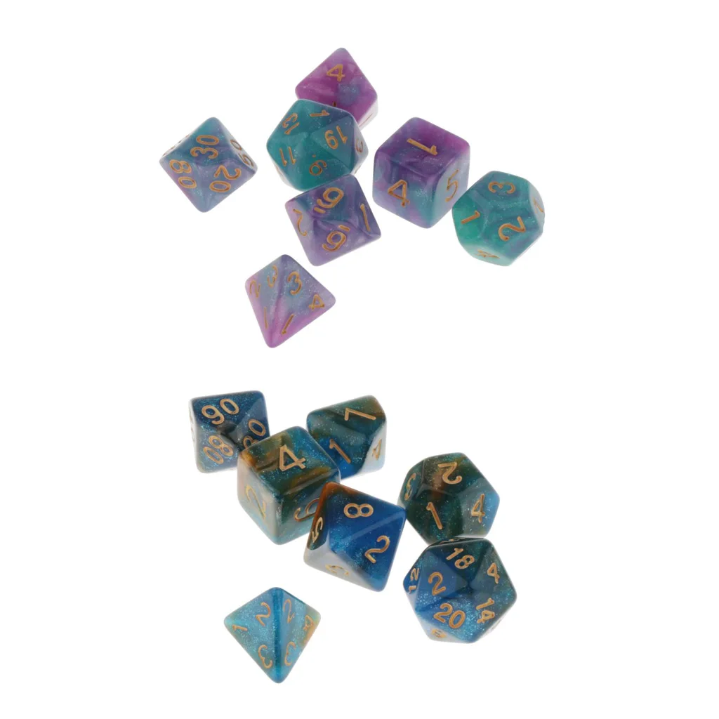 14 шт многогранные кубики D4 D6 D8 D10 D12 D20 для DnD ролевые игры, настольные игры