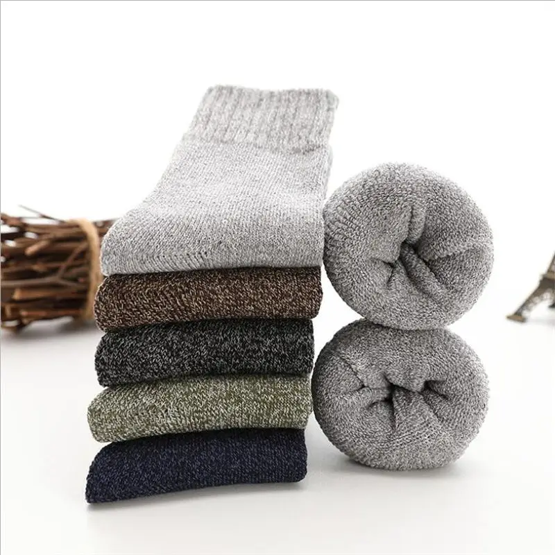 5 пар, зимние женские утепленные шерстяные кашемировые зимние носки, бесшовные махровые сапоги, носки для сна для шерстяного полотенца