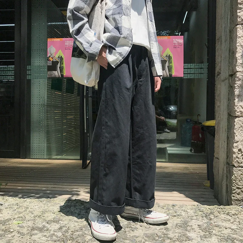 

2019 Spring New Style American Vintage Korean-style Trend Fashion Man Loose-Fit Loose Pants Literature And Art Youth Fashion Men