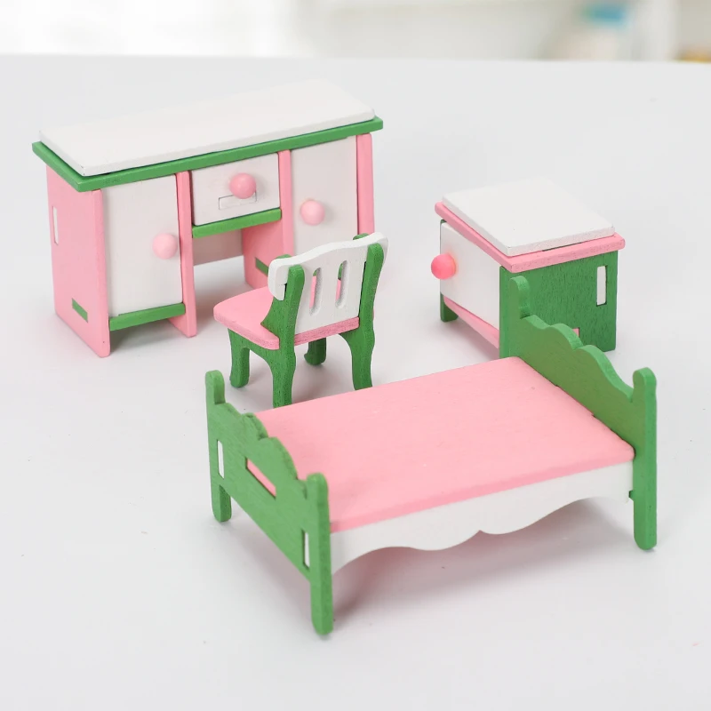 Новинка, 3D модель, деревянная объемная головоломка, детская интеллектуальная деревянная игрушка для мальчиков и девочек, Подарочная мебель, сборная головоломка - Цвет: Bedroom