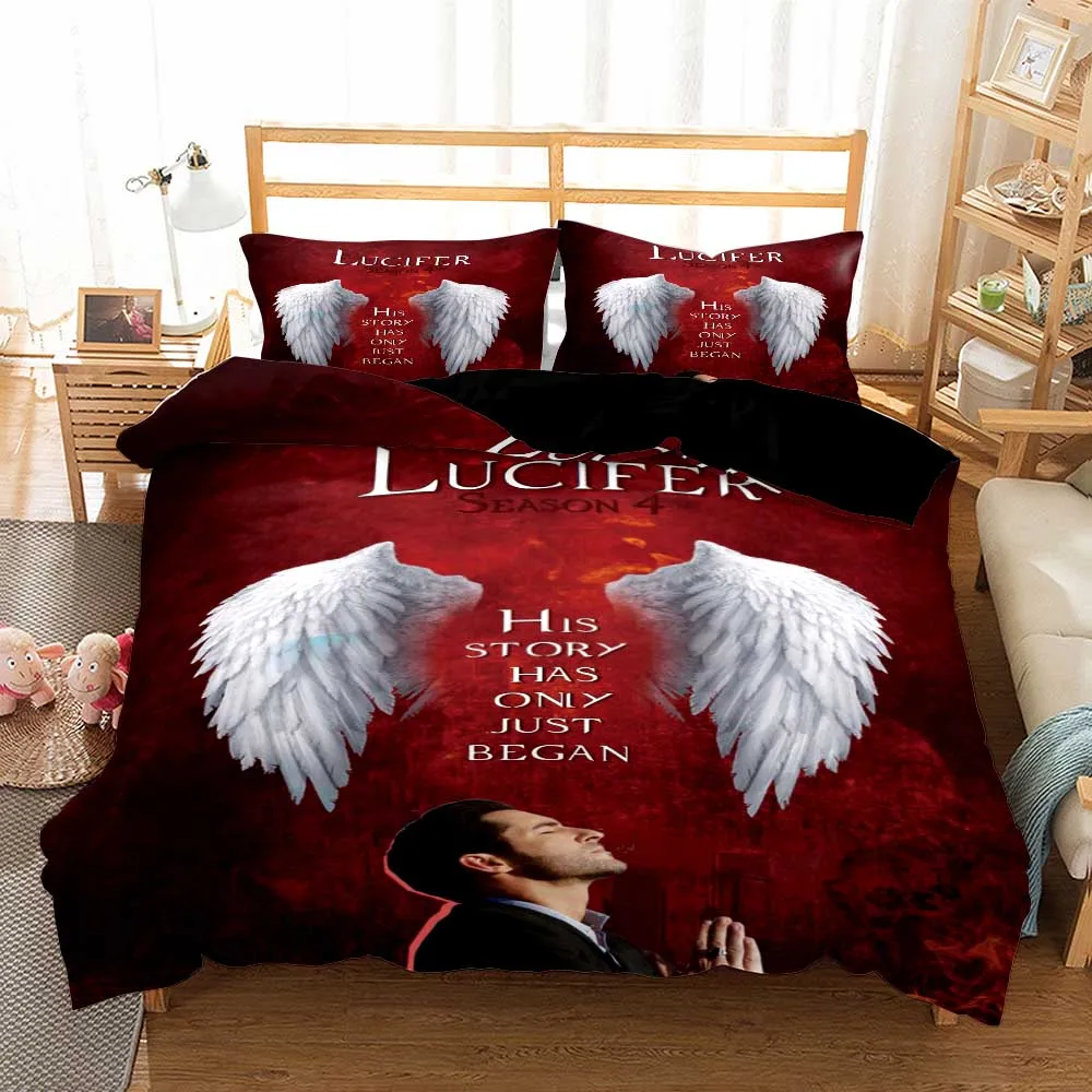 

Lucifer Series Duvet Cover Set Bedding Set Full Queen Double Size Home Soft Quilt Comfoter Cover Kids Adults Bedroom Textile