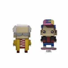 

MOC Mini Cartoon Characters Dr.Brown and Marty McFly Building Blocks Kit For Back to the Future Brickheadzalss Figures Xmas Gift