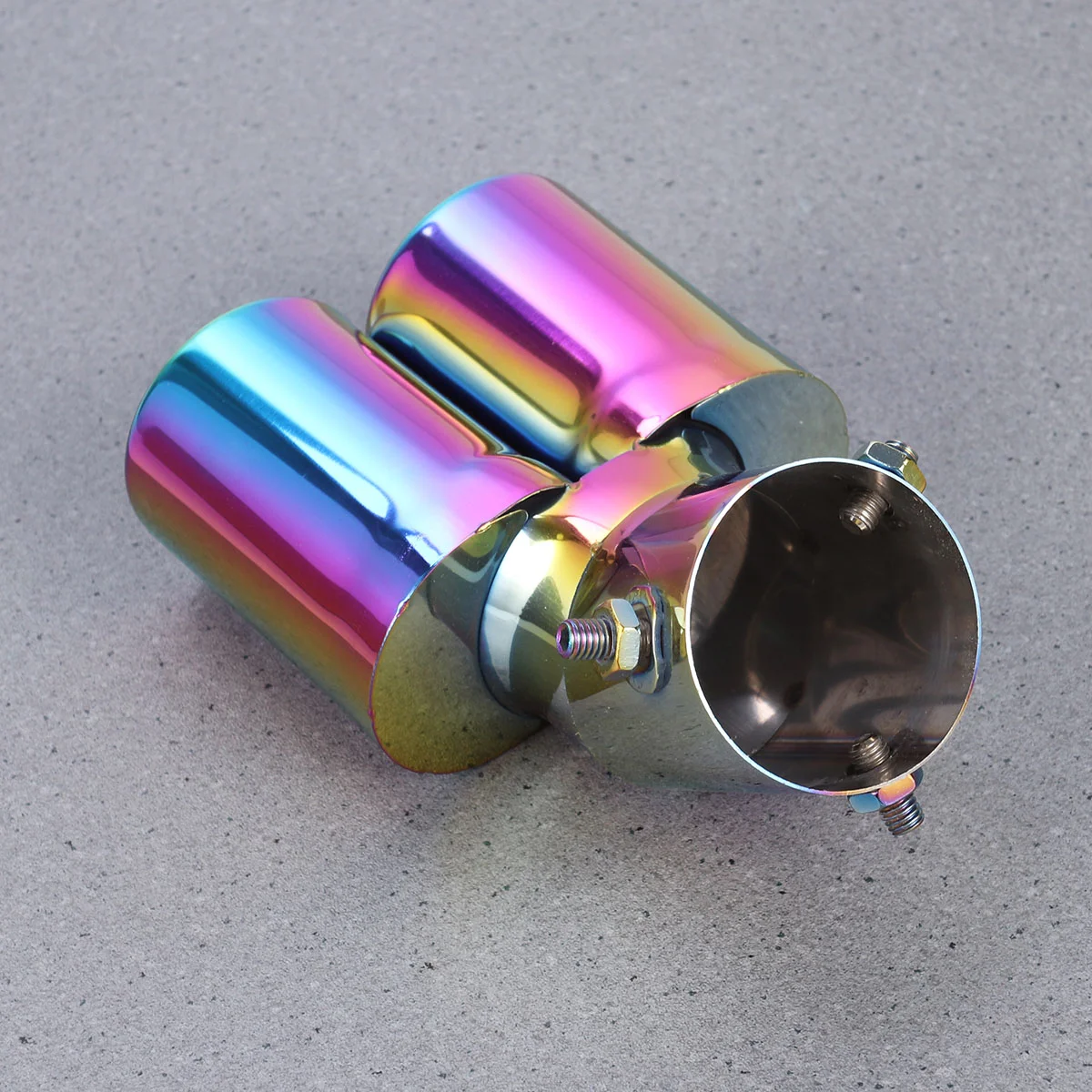 Colorful Double Outlets Stainless Steel Tailpipe Exhaust Muffler Tail Pipe Tip Cover (Curved Style) | Автомобили и мотоциклы