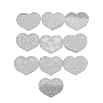 

10Pcs Mini Nail Art Silicone Mold Cat Bear Flower Letter Resin Mold Jewelry Tool