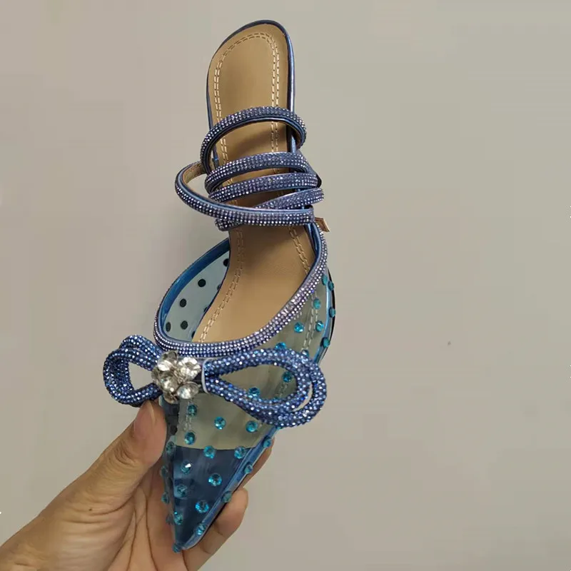 High Heels Sandals Womens Sandals Women High Heels Women Pumps High Heel Pumps Brand Luxury Crystal Sequined Bowknot Women Pumps Sexy Ankle Strap High heels Female Sandals Summer Fashion Wedding Prom Shoes