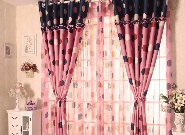 

Modern High-grade Large Dot Full Shading Curtains for Living Dining Room Bedroom.
